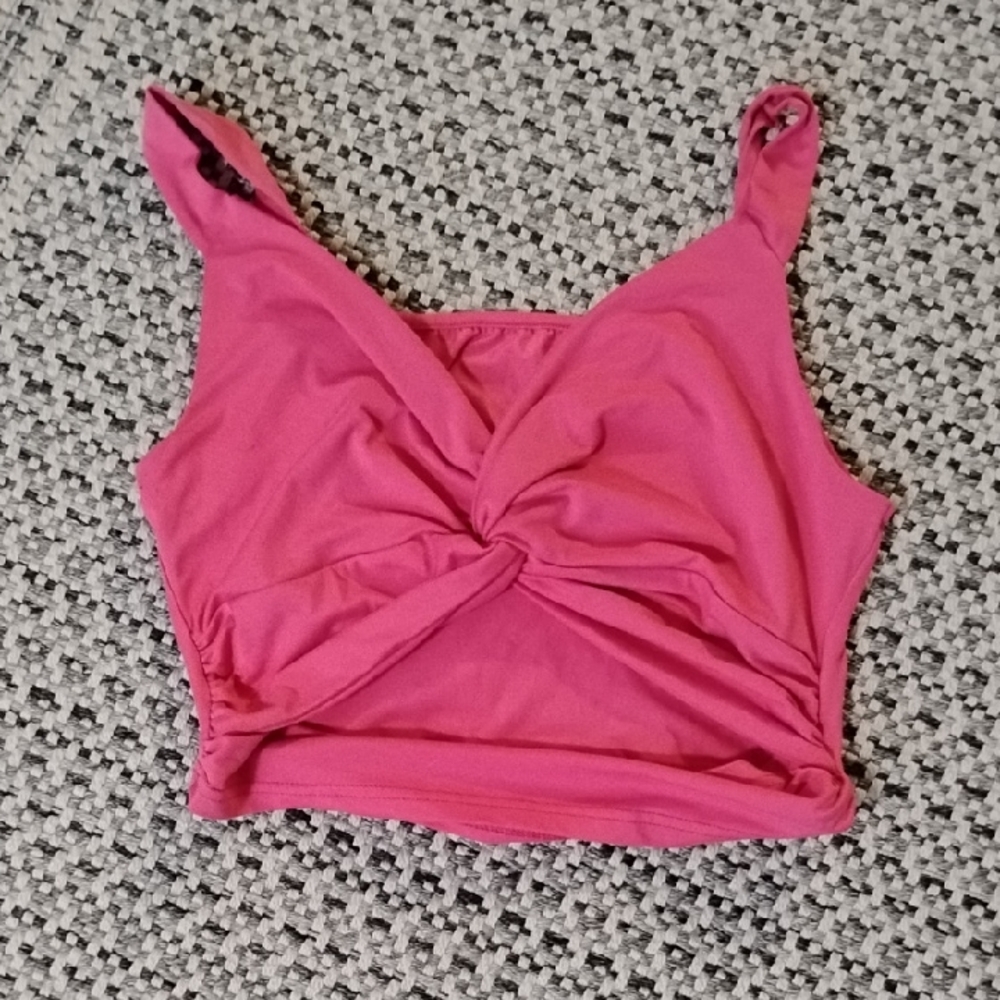 SHEIN Pink Twist Crop Top